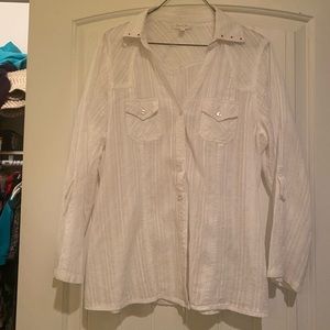 Eden and Olivia White Linen Button Down